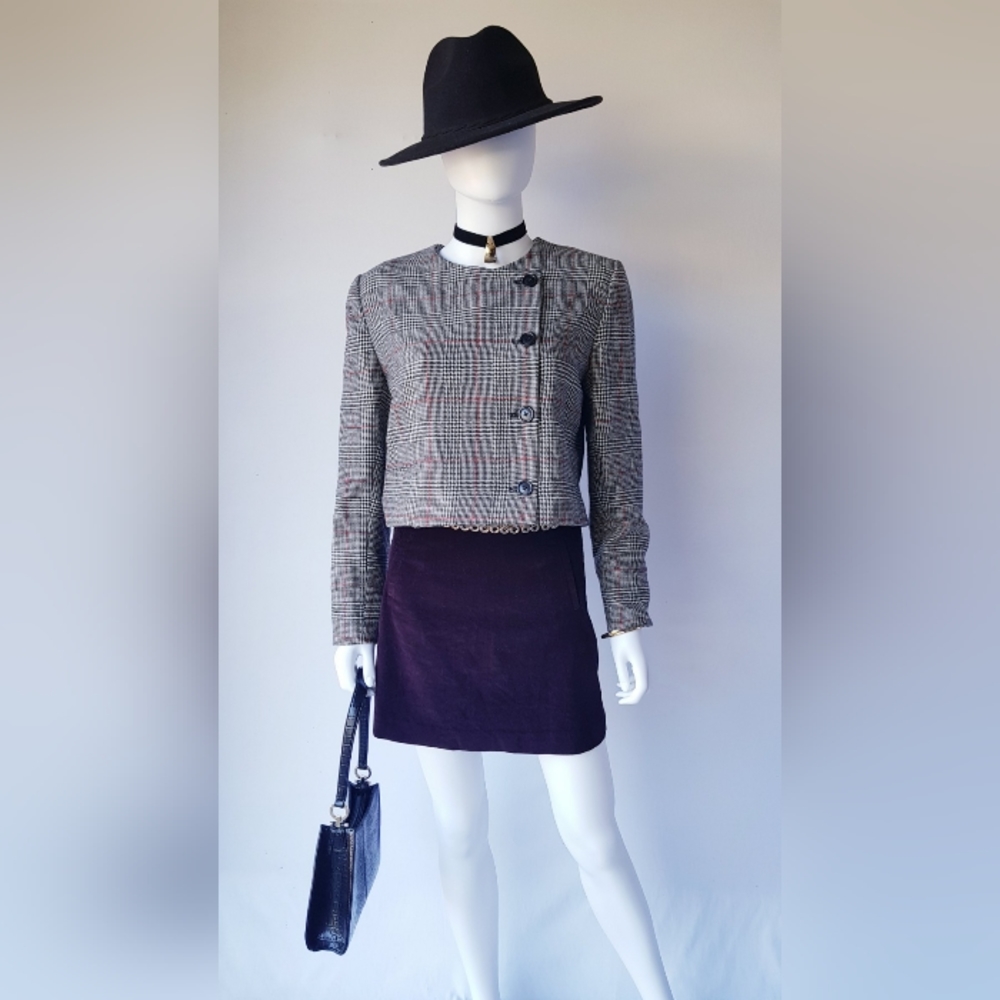 Vintage Houndstooth Short Suit Jacket ✨